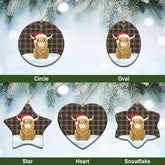 Scott Brown Ancient Tartan Christmas Ceramic Ornament - Highland Cows Style